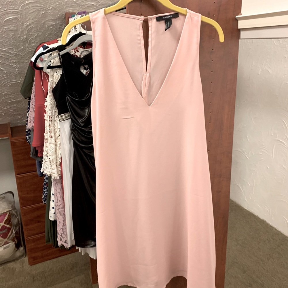 Pink V-Neck Dress